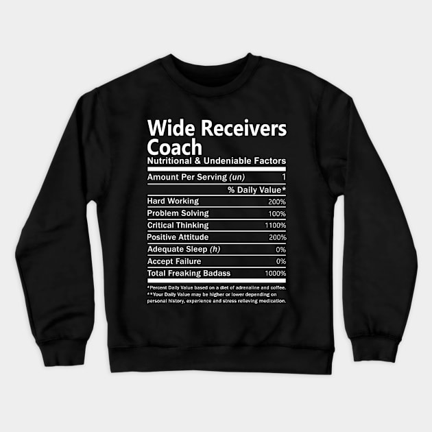 Wide Receivers Coach T Shirt - Nutritional and Undeniable Factors Gift Item Tee Crewneck Sweatshirt by Ryalgi